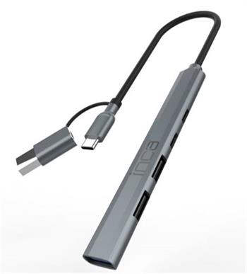 Inca IUTP-06TX 5in1 USB 3.0 + 2xUSB 2.0+Type-C+PD 100W USB+Type-C Çoklayıcı 3.0 ile 5 Gbps