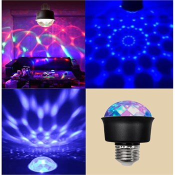 LEDX AL-KX6882 360 DERECE LED 3.3 WATT MİNİ E27 DUY RGB DİSKO LAMBA