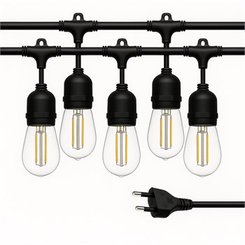 LEDX KB00001 5Lİ E27 DUY SIRALI 5 METRE LAMBA KABLOSU (5 ADET DUY İÇERİR)