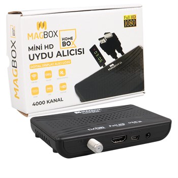 MAGBOX HOMEBOX FULL HD UYDU ALICISI 4000 KANAL TKGS / YOUTUBE / USB DESTEKLİ (UZATMA DİSPLAY GÖZLÜ)