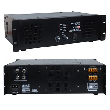 MAGICVOICE MV-2400 2X400 WATT 4-8 OHM -100 V 19 RACK HAT TRAFOLU POWER ANFİ