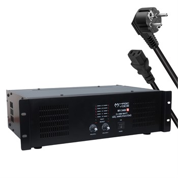 MAGICVOICE MV-2400 2X400 WATT 4-8 OHM -100 V 19 RACK HAT TRAFOLU POWER ANFİ