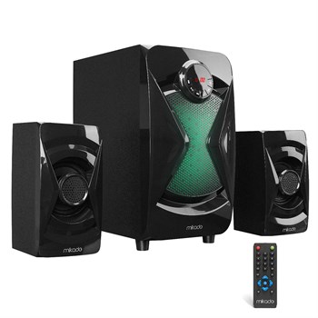 MIKADO MD-370BT 2+1 38 WATT SİYAH BT/AUX/USB/FM/LED IŞIKLI 2+1 SPEAKER EV SİNEMA SİSTEMİ