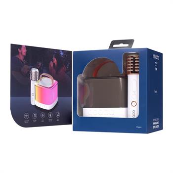 Mikado MD-27BT Naos Krem USB+TF+Bluetooth  Wireless Karaoke Mikrofonlu 5W 800mAh Taşınabilir Speaker