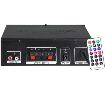NOTEL NOT-306 2X20W 4-8 OHM USB/SD GİRİŞLİ BLUETOOTHLU 2 MİKROFON GİRİŞLİ TRAFOSUZ STEREO MİNİ ANFİ