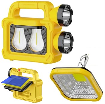 POWERMASTER PM-26930 SOLARLI 6 IŞIK MODLU POWERBANK ÖZELLİKLİ 2400MAH TYPE C GİRİŞ 5V LED KAMP FENERİ