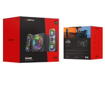 Rampage RMS-311 SHARD 2+1 80W Siyah USB,FM,Bluetooth,HMDI,Optica Rgb Işıklı Speaker