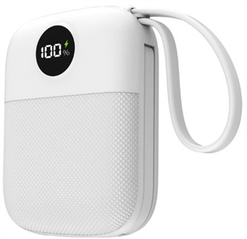 S-link MP110 10000mAh PD22.5W Type-C+Lightning Kablolu Beyaz  Pil Şarj Cihazı Powerbank