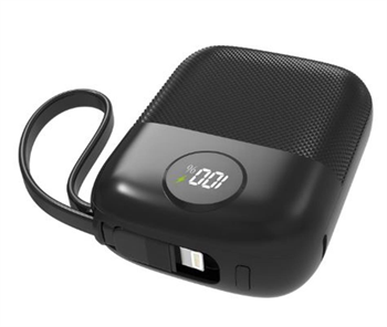 S-link MP110 10000mAh PD22.5W Type-C+Lightning Kablolu Siyah  Pil Şarj Cihazı Powerbank
