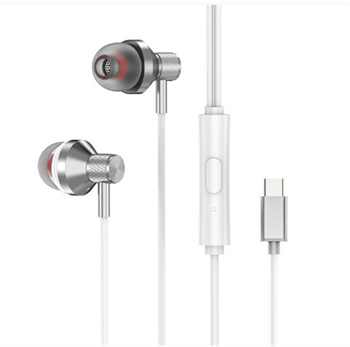 S-link SL-TPK03 TypeC Telefon Uyumlu Metal Beyaz Kulak İçi Mikrofonlu Kulaklık