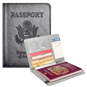 SUNUP SN-26342 AMERİKA USA KAPAKLI SUNİ DERİ PASAPORT KILIFI CÜZDANI (RFID ENGELLEYİCİ)