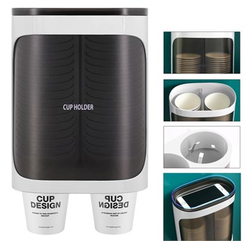 SUNUP SN-27108 KENDİNDEN YAPIŞKANLI ÇİFTLİ PLASTİK - KARTON BARDAK DİSPENSERİ