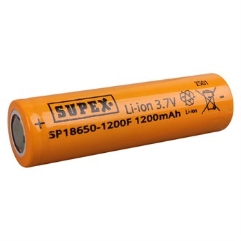 SUPEX SP 18650-1200F 3.7 VOLT LI-ION 1200 MAH DÜZ KAFA (BAŞLIKSIZ) ŞARJLI PİL