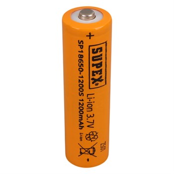 SUPEX SP 18650-1200S 3.7 VOLT LI-ION 1200 MAH BAŞLIKLI ŞARJLI PİL