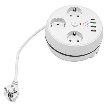 VEA VE-26583 3LÜ 1.5 METRE KABLOLU 3 USB + TYPE-C GİRİŞLİ AKIM KORUMALI GRUP PRİZ