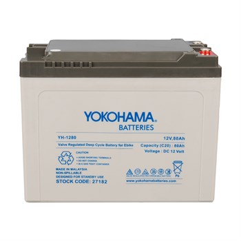 YOKOHAMA YH-12.80 12 VOLT - 80 AMPER ELEKTRİKLİ BİSİKLET AKÜSÜ (223 X 123 X 175 MM)