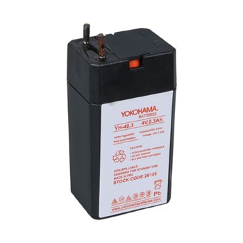 YOKOHAMA YH-40.3 4 VOLT - 0.3 AMPER KURU AKÜ (27 X 20 X 48 MM)