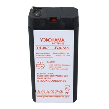 YOKOHAMA YH-40.7 4 VOLT - 0.7 AMPER KURU AKÜ (22 X 32 X 64 MM)
