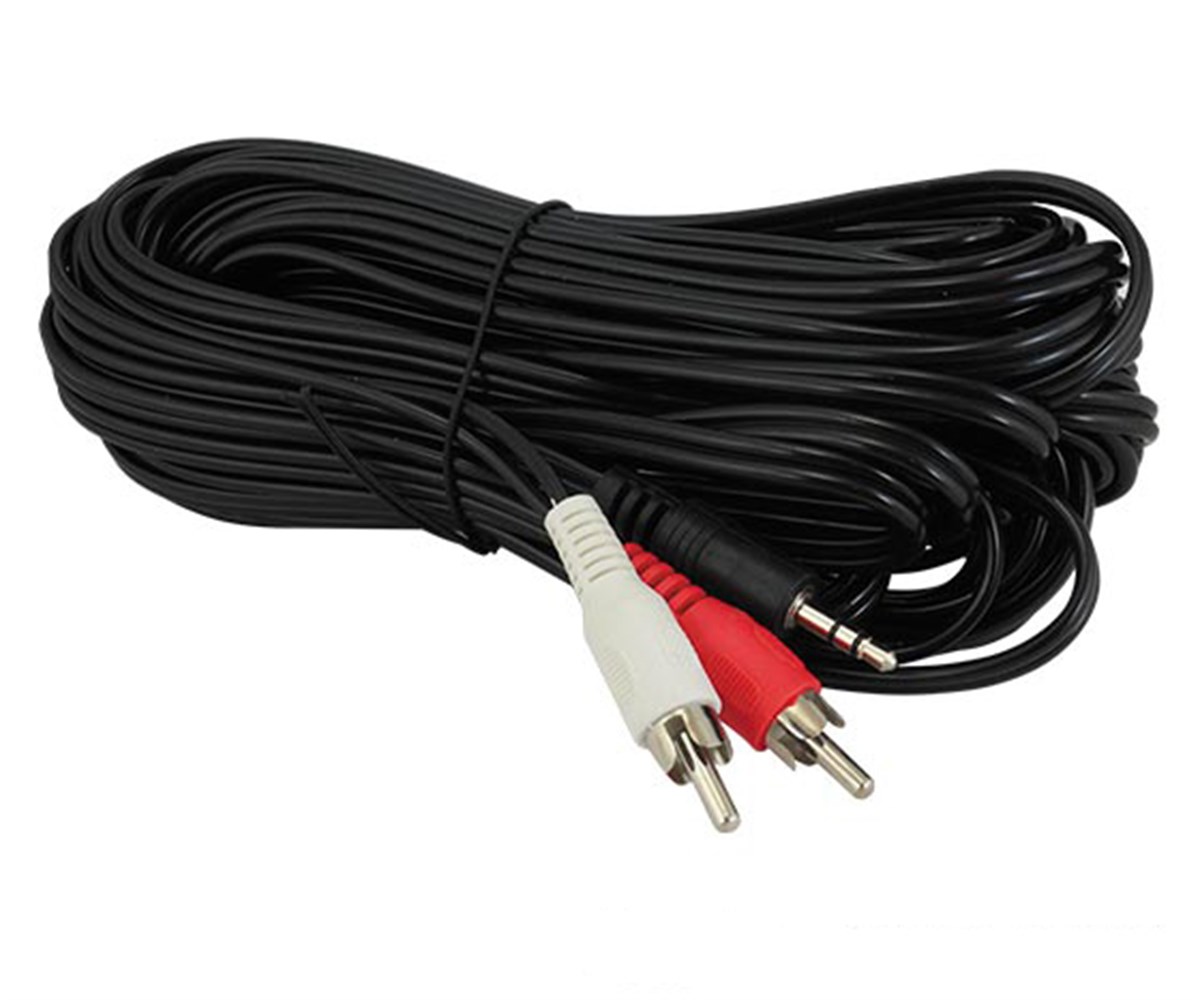 2 RCA ERKEK + 3.5 MM STEREO ERKEK SES KABLOSU 10 METRE KUTULU