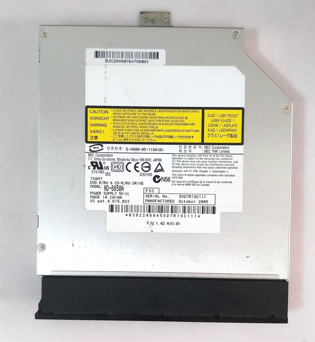 Optik Sürücü - DVD ND-6650A CD-RW/8x DVD-ROM Notebook IDE Drive  stok-222