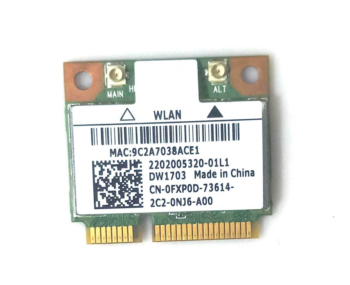 WIFI Kart - BluetoothDell Wireless DW1703 WLAN WiFi 802.11 b/g/n + Bluetooth BT4.0 + HS Half-Height Mini-PCI Express Card AR5B225 not for IBM/Lenovo/Thinkpad and HP stok-15