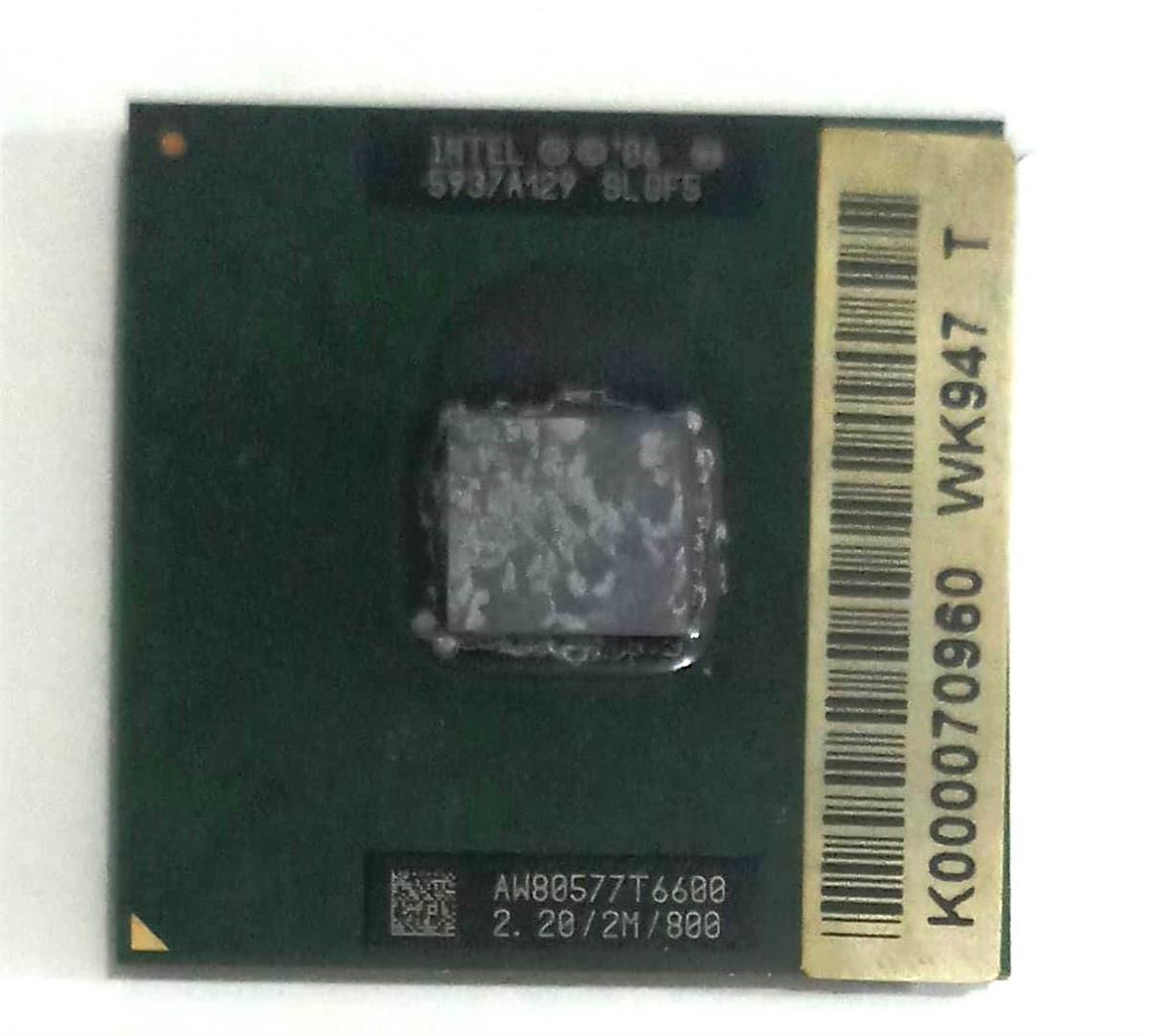 Intel Core 2 Duo mobil T6600 SLGF5 2.2 GHz çift çekirdekli çift dişli CPU  işlemci 2M 35W soket P STOK: İŞ KUTU