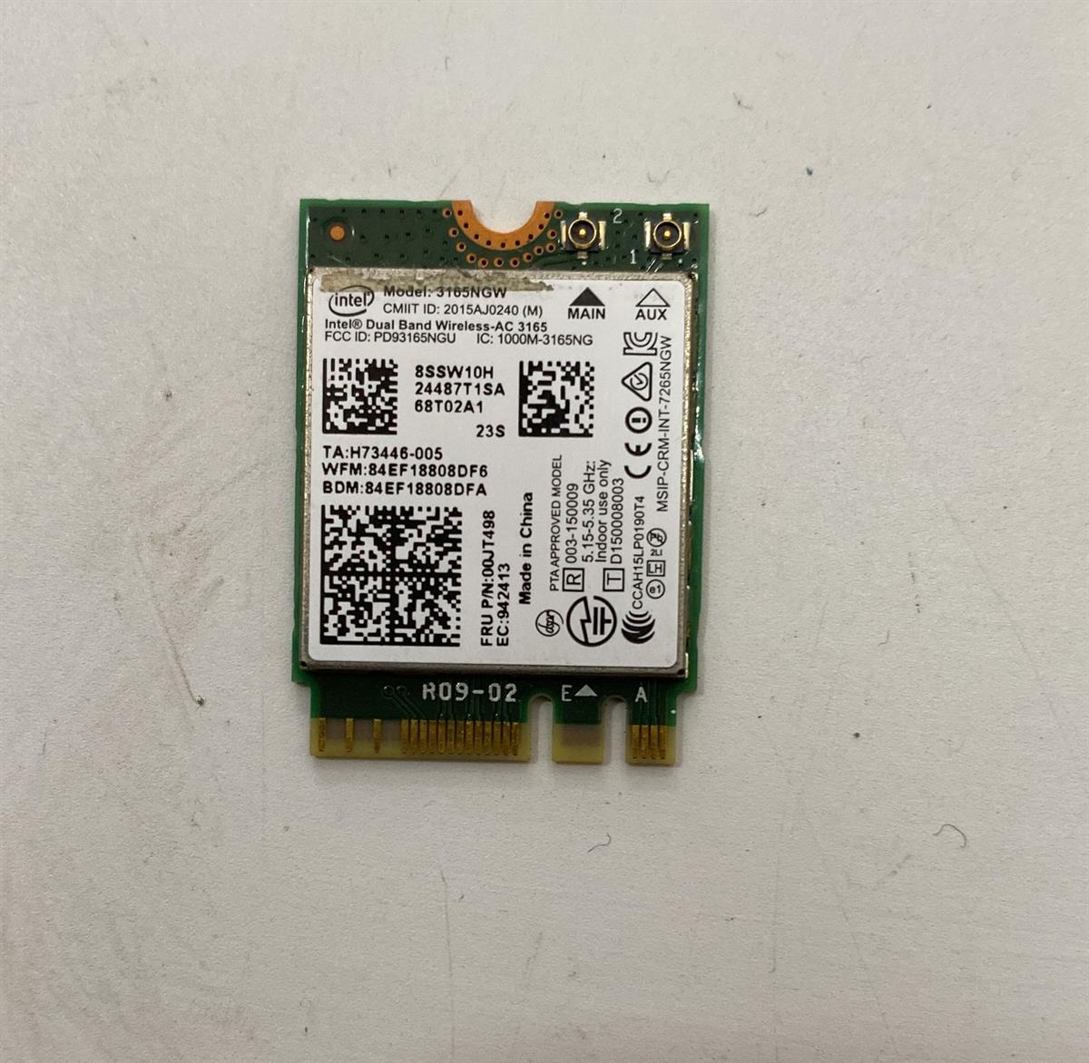 WIFI Kart - BluetoothORİJİNAL Lenovo 510-14ISK Intel Dual band WIFI 3165NGW 802.11AC Bluetooth 4.0 433Mbps NGFF M.2 kablosuz kart STOK: Z91