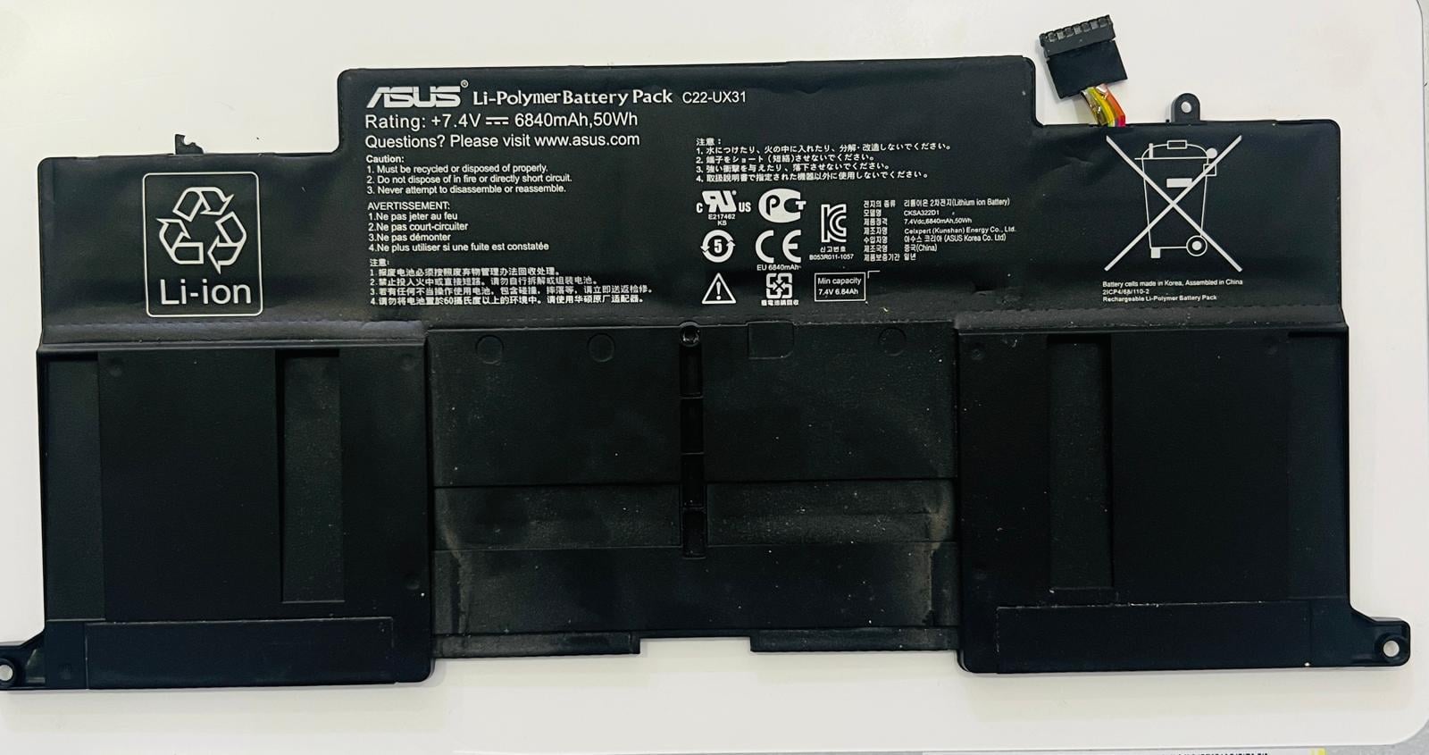 Batarya - PilORİJİNAL ASUS UX31A BATARYA C22-UX31 Stok: Z97
