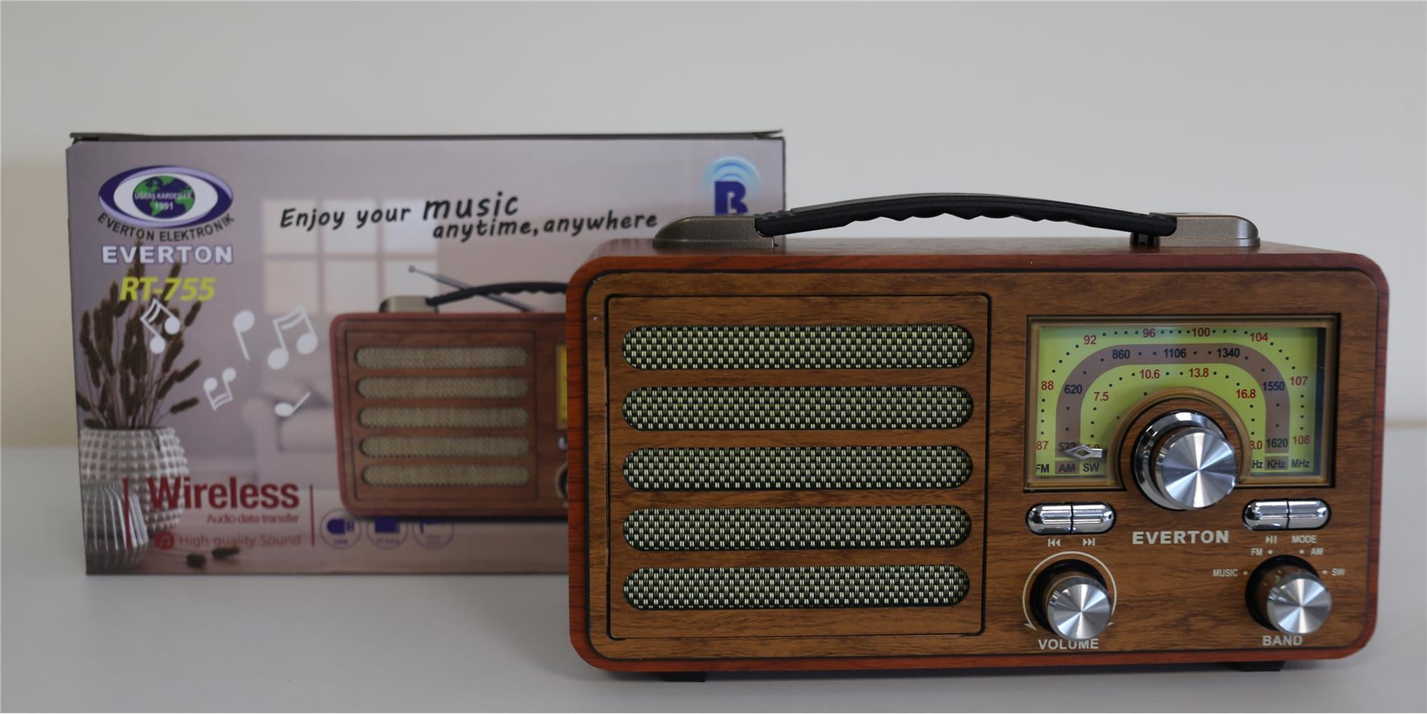 Everton Rt-755 Bluetooth Fm-Usb-Tf-Aux Şarjlı Nostaljik Radyo