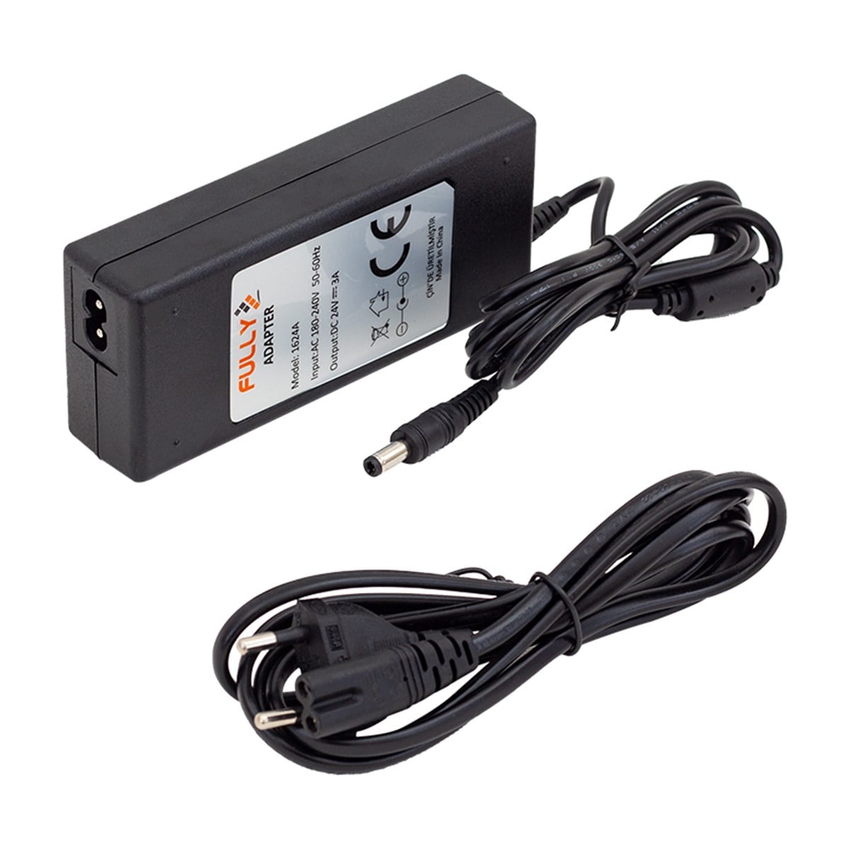 FULLY O-1624A 24 VOLT - 3 AMPER PLASTİK KASA MASAÜSTÜ ADAPTÖR 5.5*2.5 UÇ