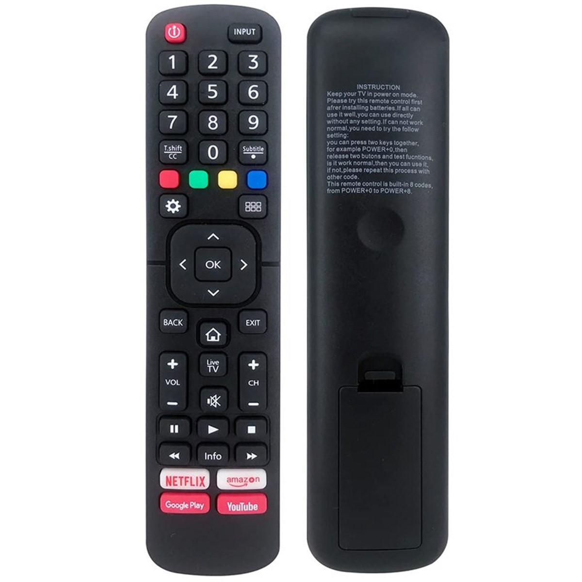 HUAYU KL HISENSE RM-L1335 PLUS NETFLIX-YOUTUBE-GOOGLE PLAY-AMAZON TUŞLU LCD-LED TV KUMANDA