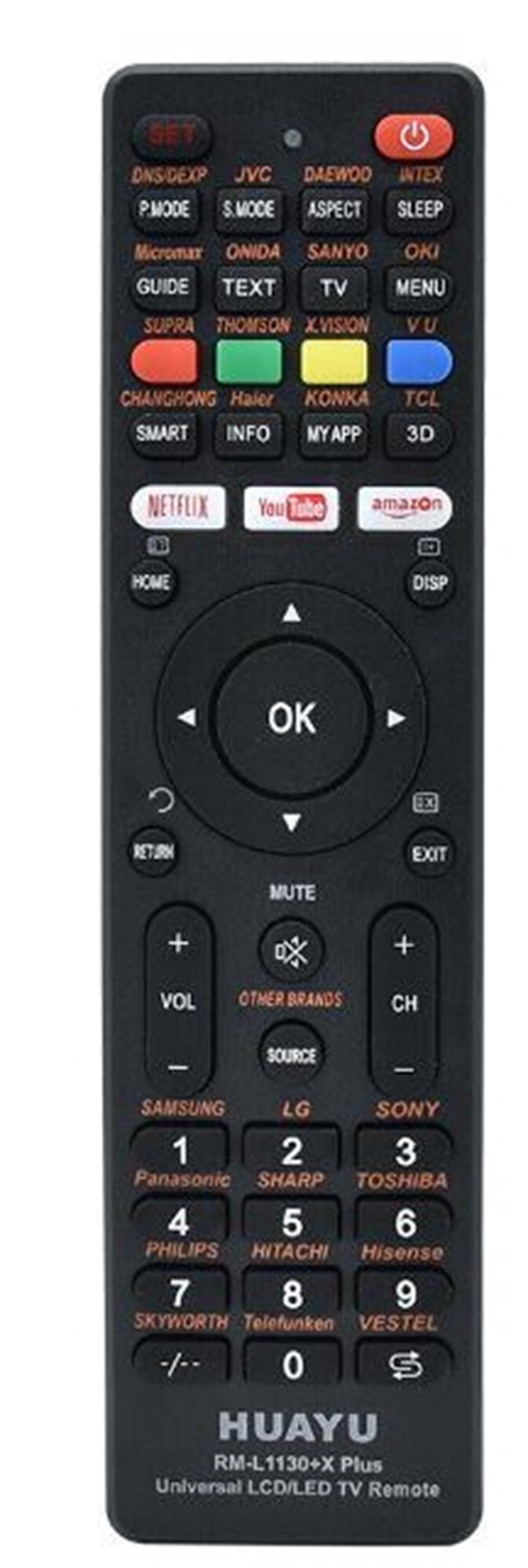 HUAYU KL RM-L1130+X PLUS SİYAH UNIVERSAL LCD LED TV KUMANDA