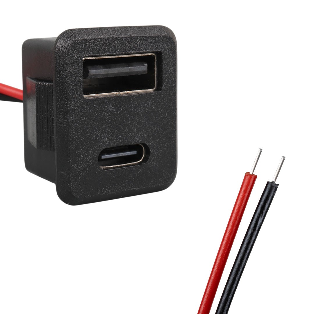 IC-266T-4 PANO TİP KARE TYPE-C + USB 2P ŞARJ BAĞLANTI MODÜLÜ