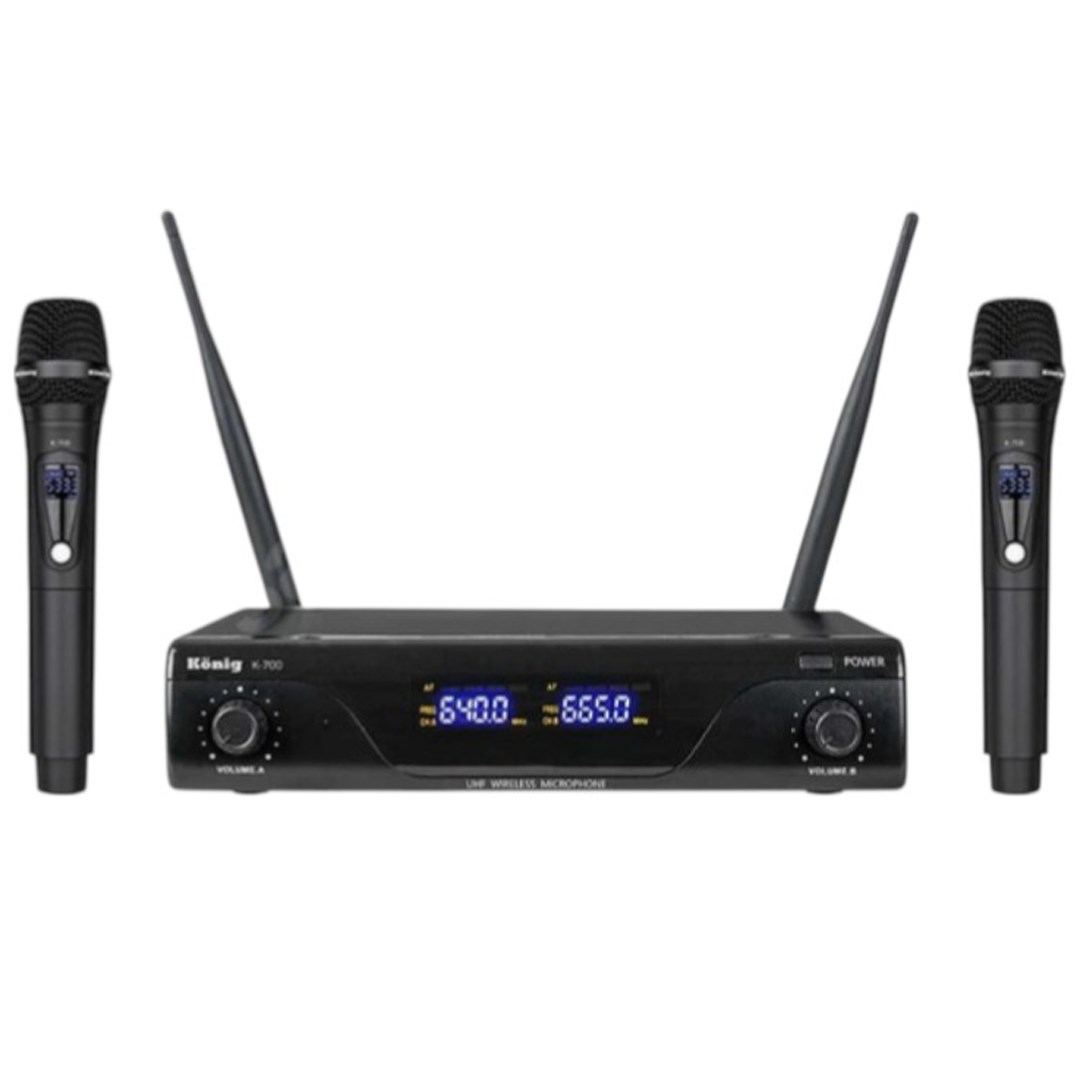 KÖNİG K-700 E-E 663-694MHZ 2 EL 2 KANAL UHF 2X50 KABLOSUZ TELSİZ MİKROFON