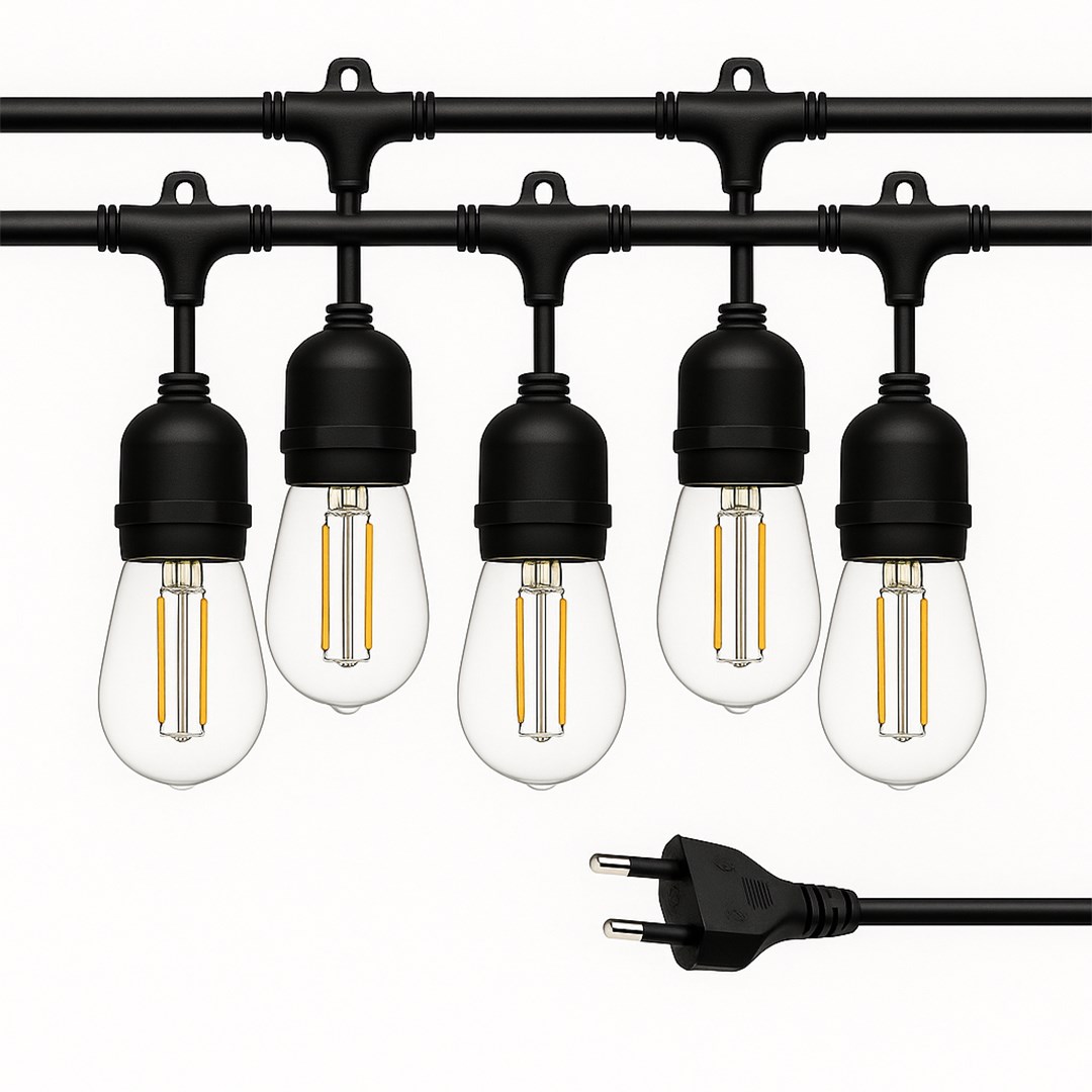 LEDX KB00001 5Lİ E27 DUY SIRALI 5 METRE LAMBA KABLOSU (5 ADET DUY İÇERİR)