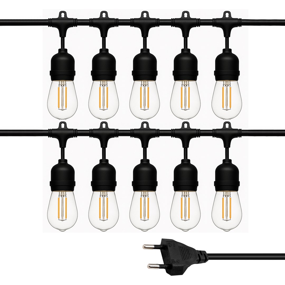 LEDX KB00002 10LU E27 DUY SIRALI 10 METRE LAMBA KABLOSU (10 ADET DUY İÇERİR)