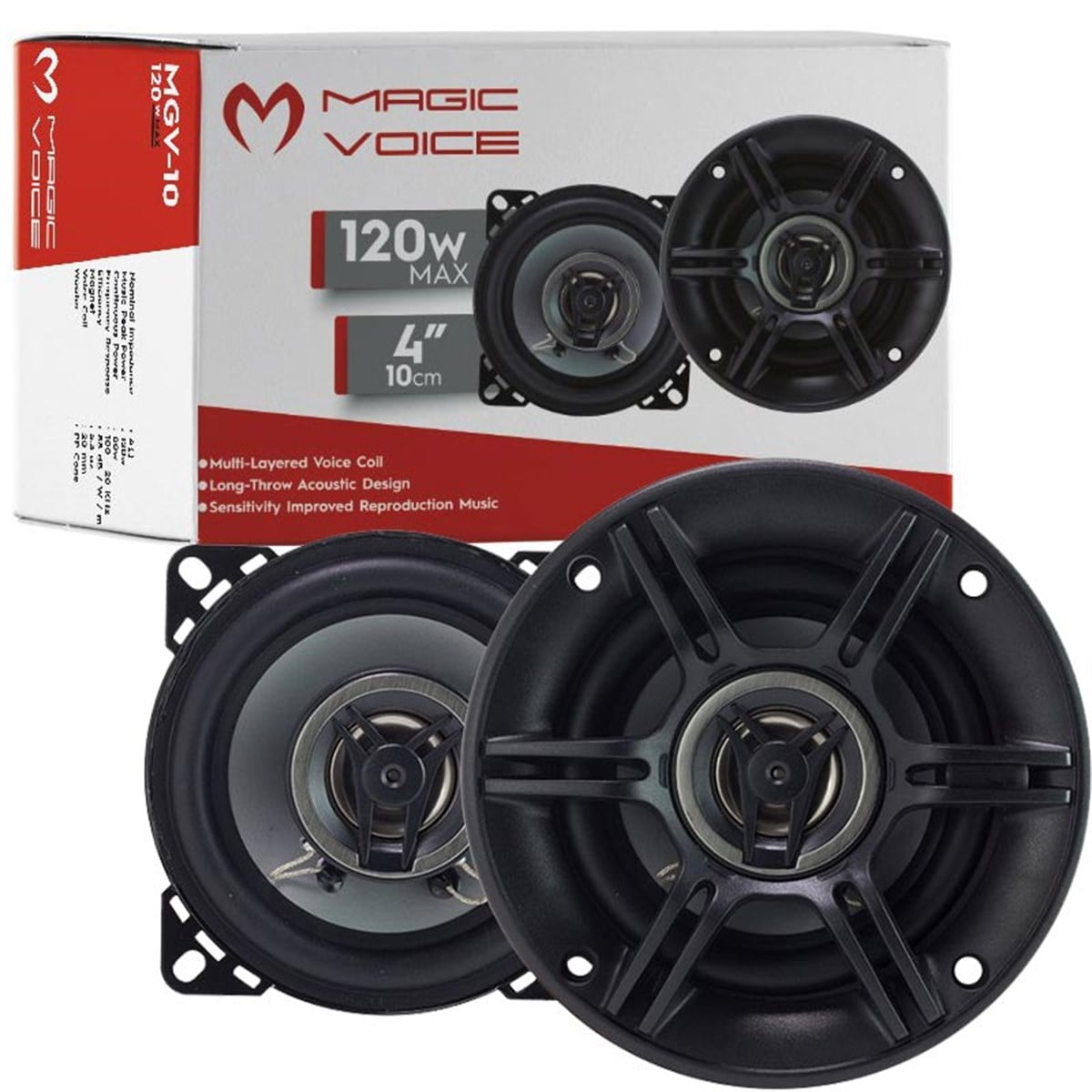 MAGICVOICE MGV-10 10 CM 120W KAPAKLI TWEETERLI HOPARLÖR (2Lİ TAKIM)
