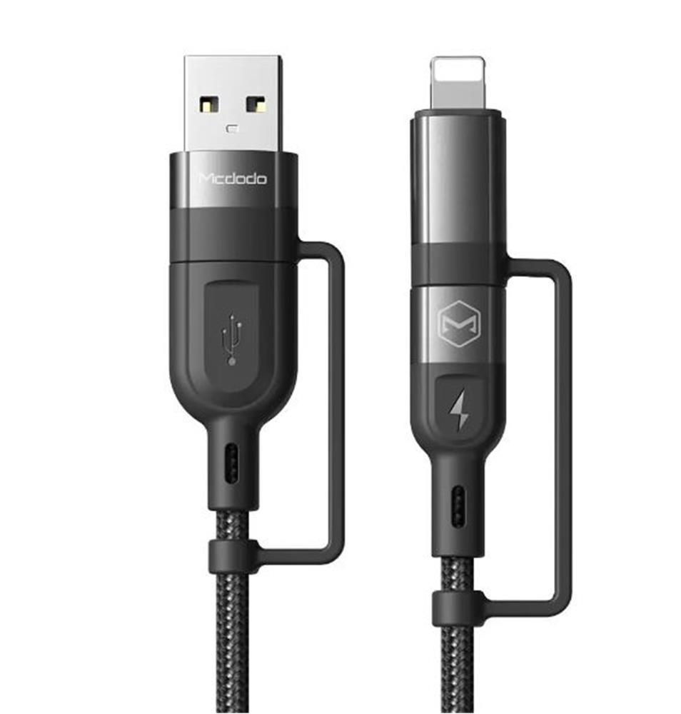 MCDODO CA-8070 60W 4 in 1 Hızlı Data-Şarj Kablosu 3A 1.2m - Siyah
