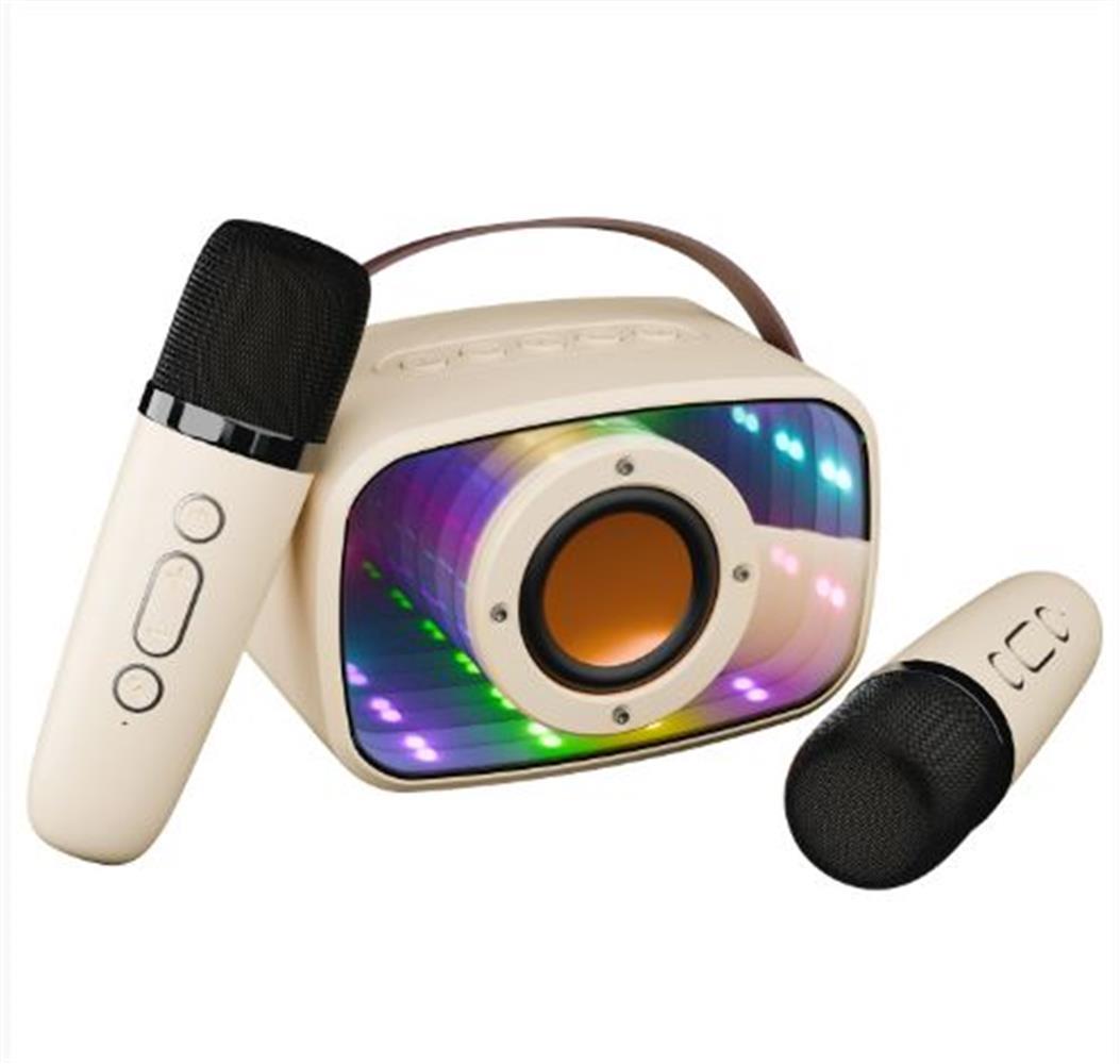 Mikado MD-57BT Endless 5W Bej TF + USB + AUX + BT Destekli 2 Wireless Karaoke Mikrofon 1200mAh