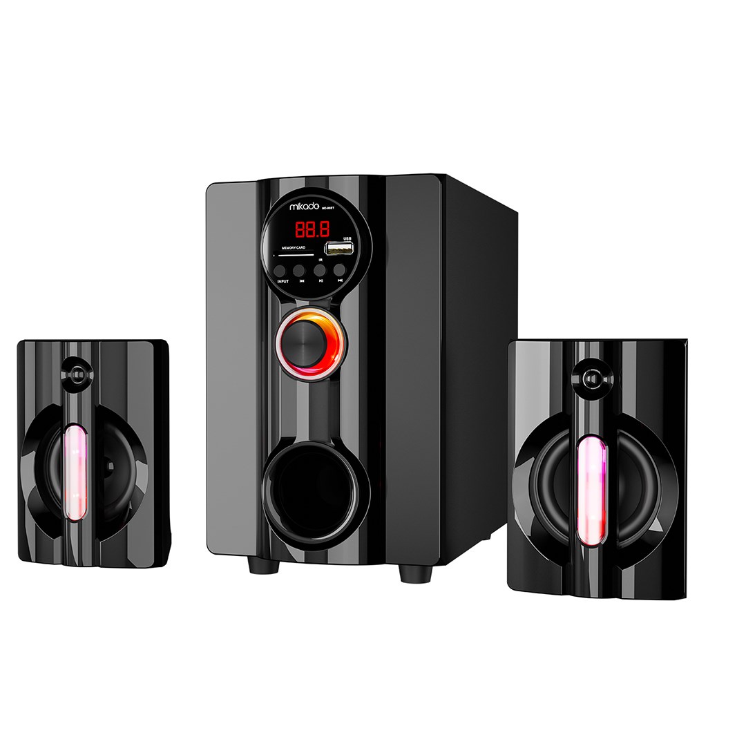 MIKADO MD-95BT 2+1 20 WATT SİYAH MULTIMEDYA FM/BT/SD/USB 2+1 SPEAKER EV SİNEMA SİSTEMİ