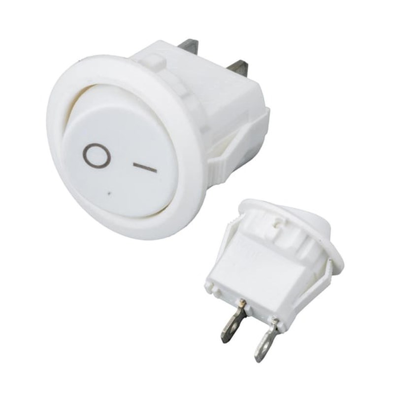 MİNİ BEYAZ YUVARLAK IŞIKSIZ ON-OFF 0-1 ANAHTAR IC-134E