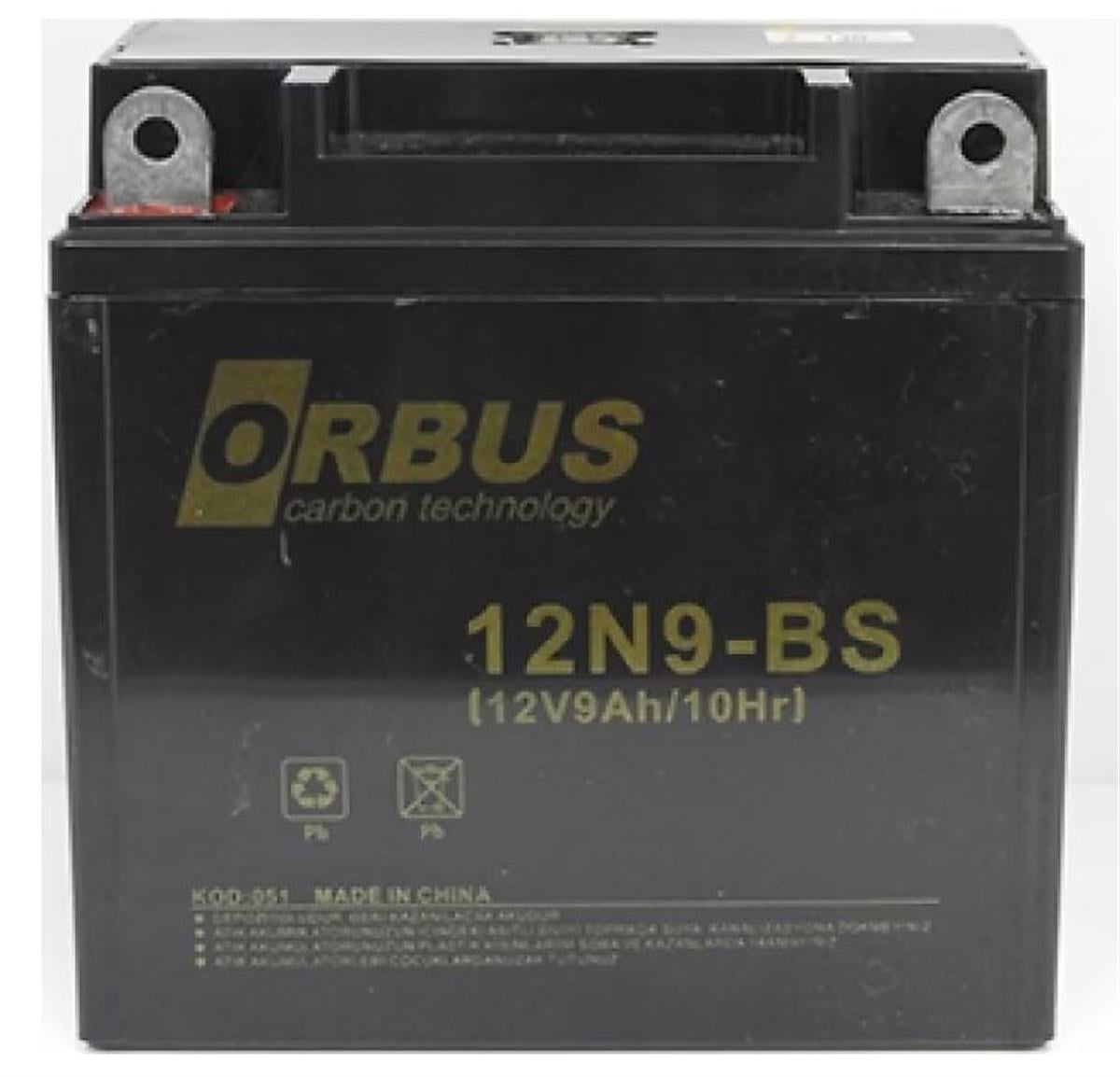 ORBUS 12N9-BS 12 V 9 AH ASİT İÇİNDE KARBON MOTOSİKLET AKÜSÜ