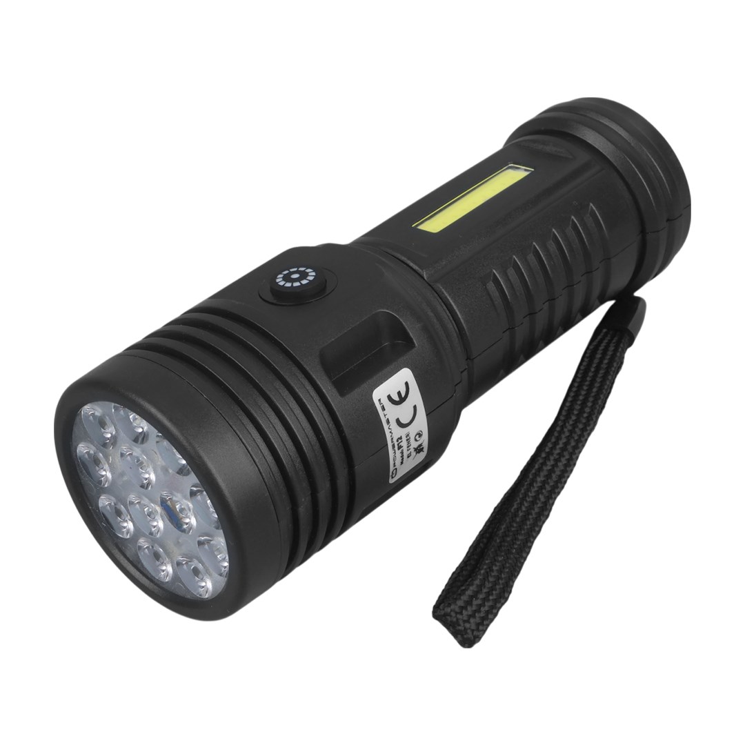 POWERMASTER PM-26722 PLASTİK 4+2 MODLU ŞARJLI 12 LEDLİ EL FENERİ