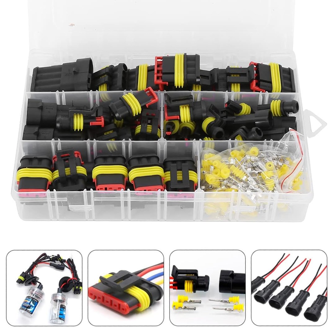 POWERMASTER PM-28532 HID JST KONNEKTÖR SETİ OTO ELEKTRİK KABLO SOKETLERİ SU GEÇİRMEZ 352 PARÇA