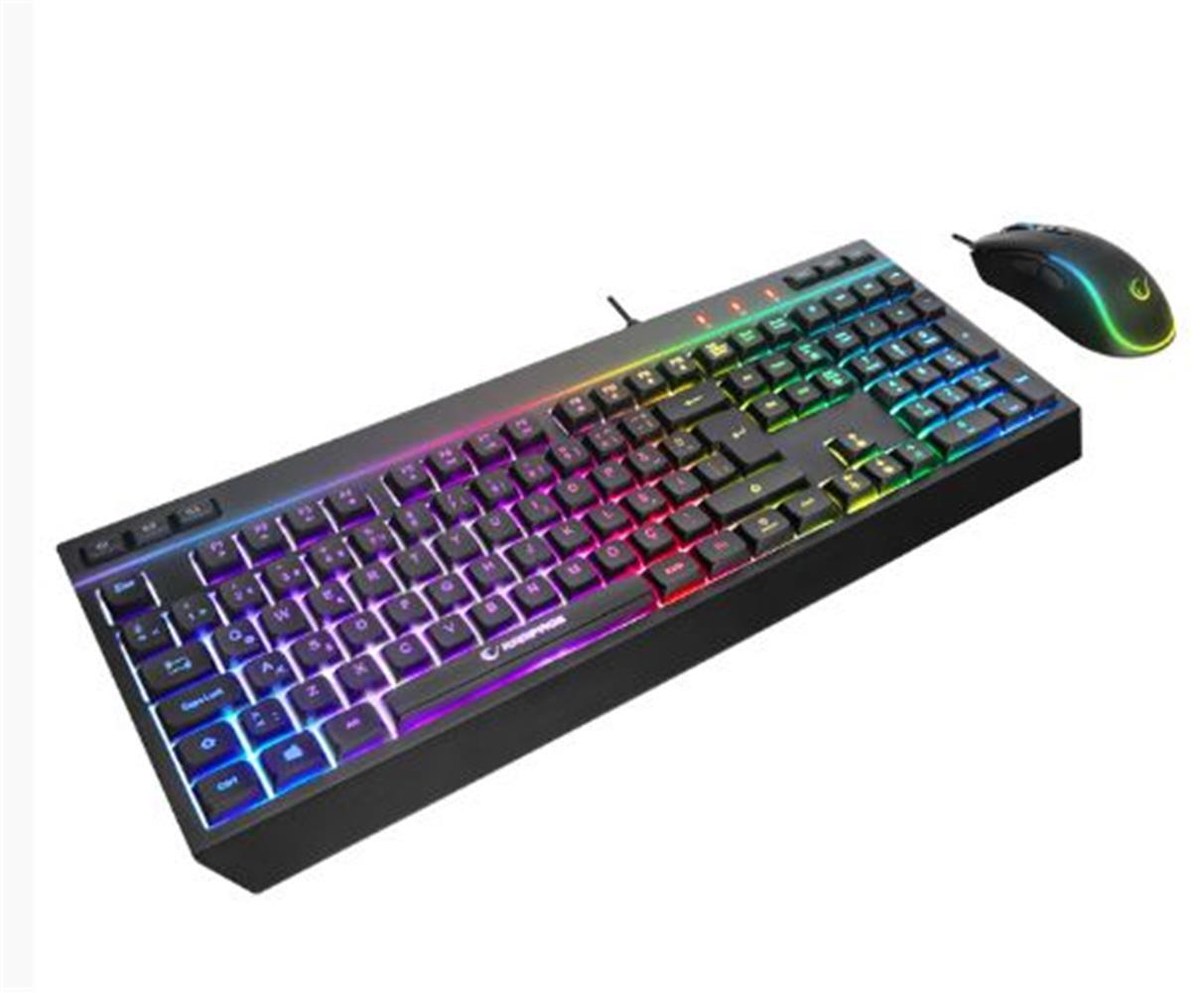 Rampage KM-R57  Siyah RGB Aydınlatmalı Q Oyuncu Multmedia Klavye ve 12800 DPI Mouse Gaming Set