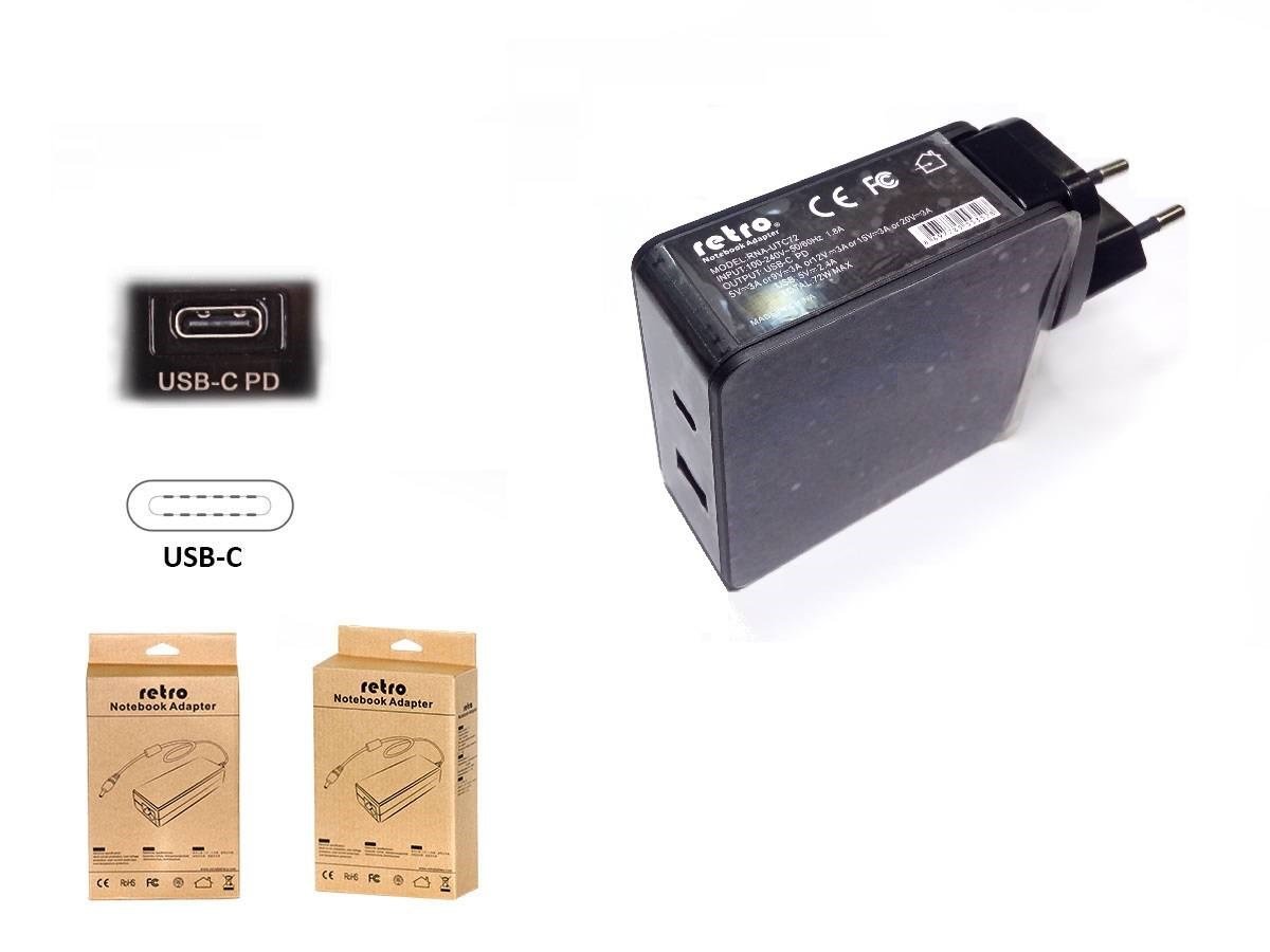 RETRO 60W USB-C PD + 12W USB 2-in-1 Adapt�r RNA-UTC72