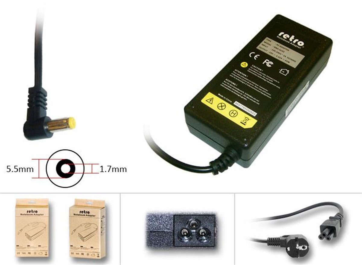 RETRO Acer Aspire, Packard Bell EasyNote 65W Notebook Adapt�r RNA-AC02