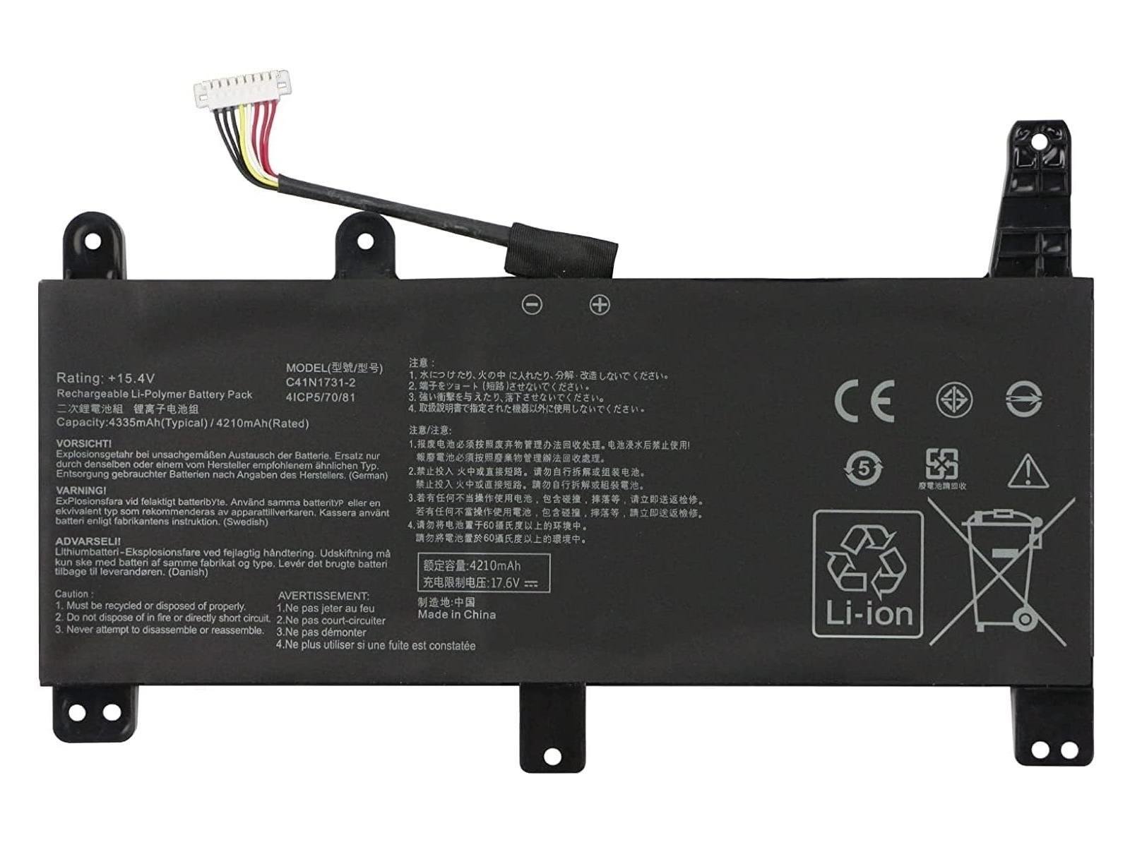 RETRO Asus C41N1731 Notebook Bataryası - Ver.3