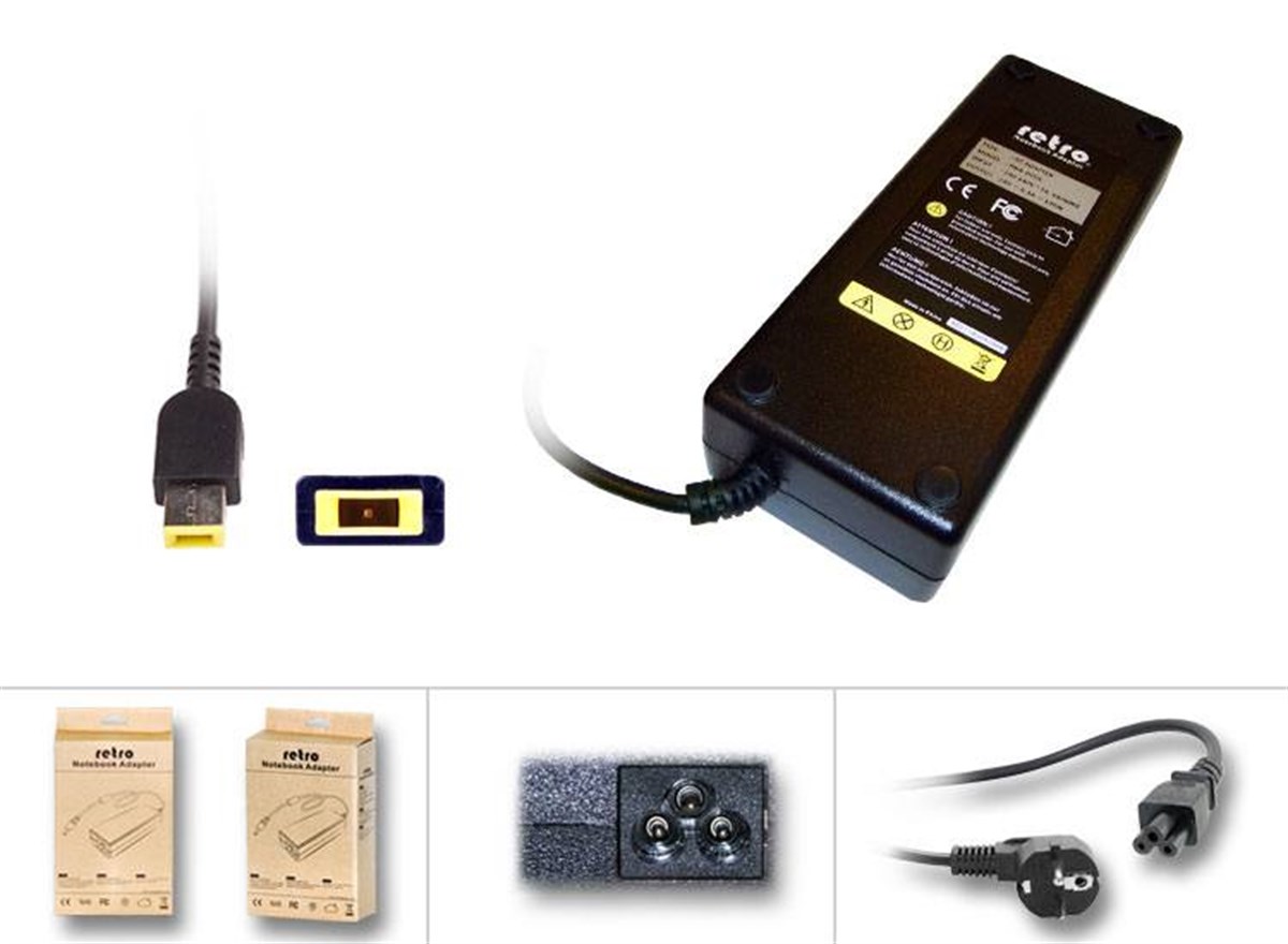RETRO Lenovo 135W Dikd�rtgen Pinli U� (Usb Tip) Notebook Adapt�r RNA-IB09