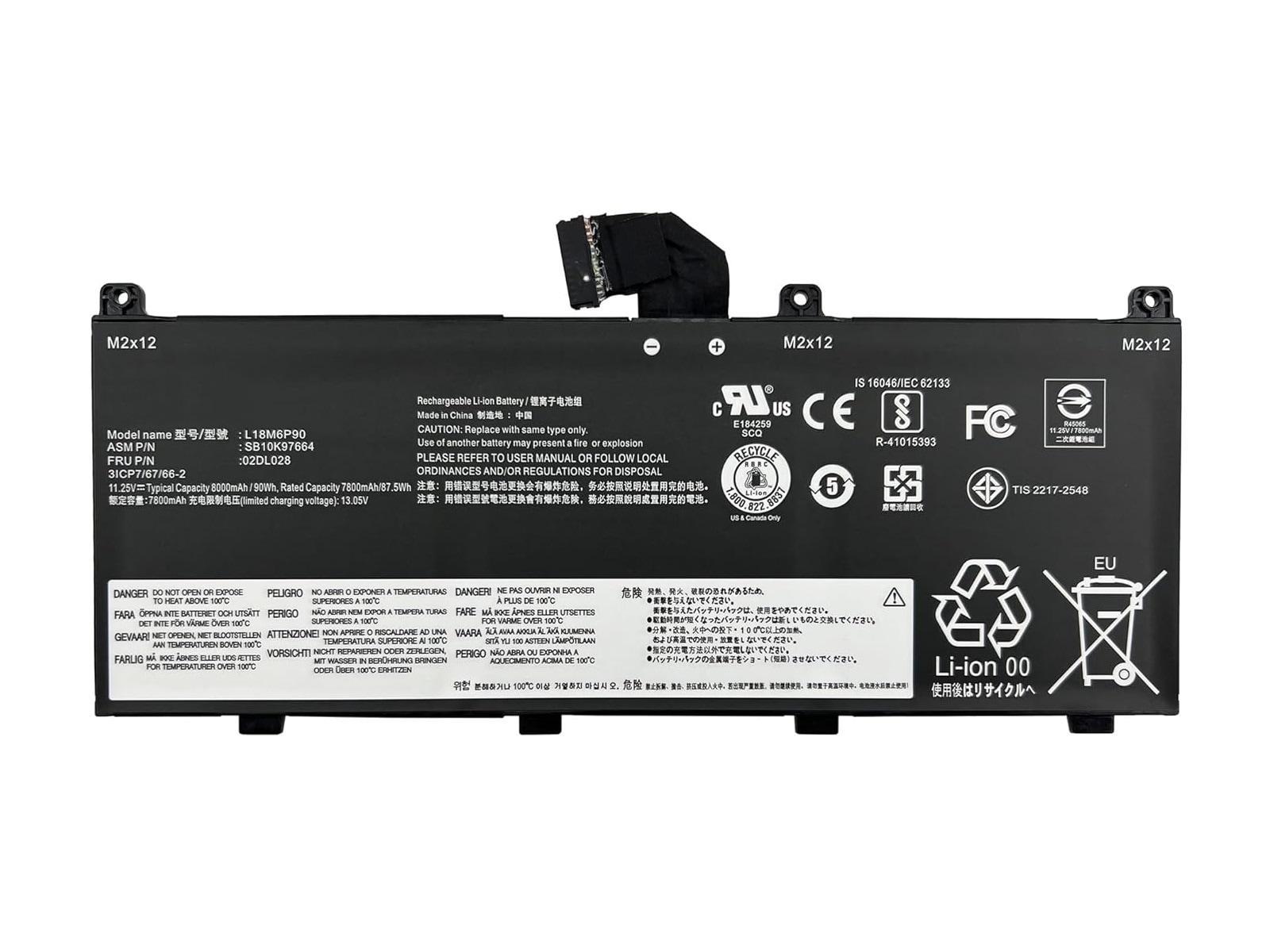 RETRO Lenovo ThinkPad P53, L18M6P90 Notebook Bataryası